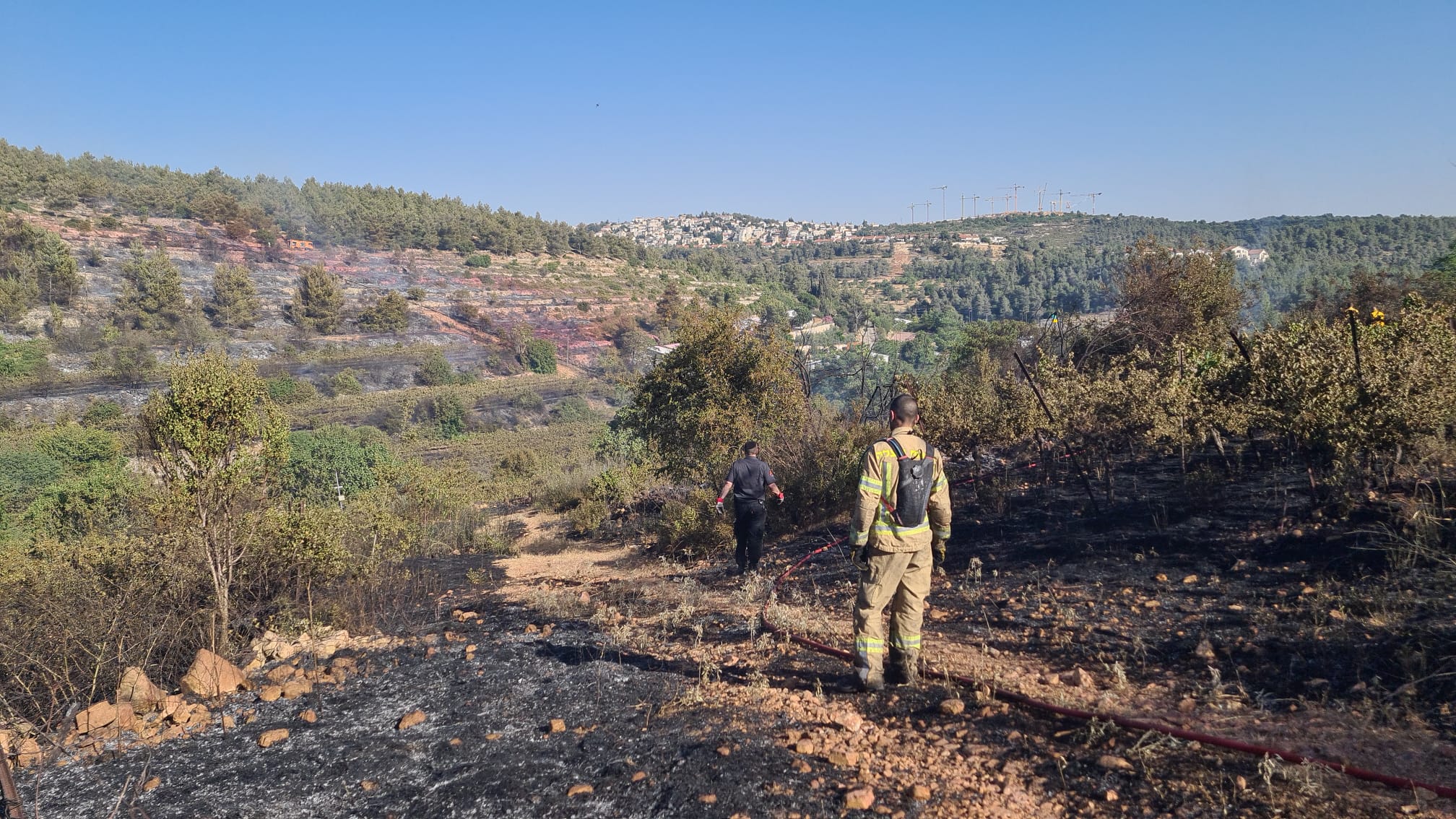 שריפת ענק בהרי ירושלים